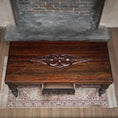 Load image into Gallery viewer, Hand-Carved Tudor-Style Low Serving Table with Floral Panels & Turned Legs
