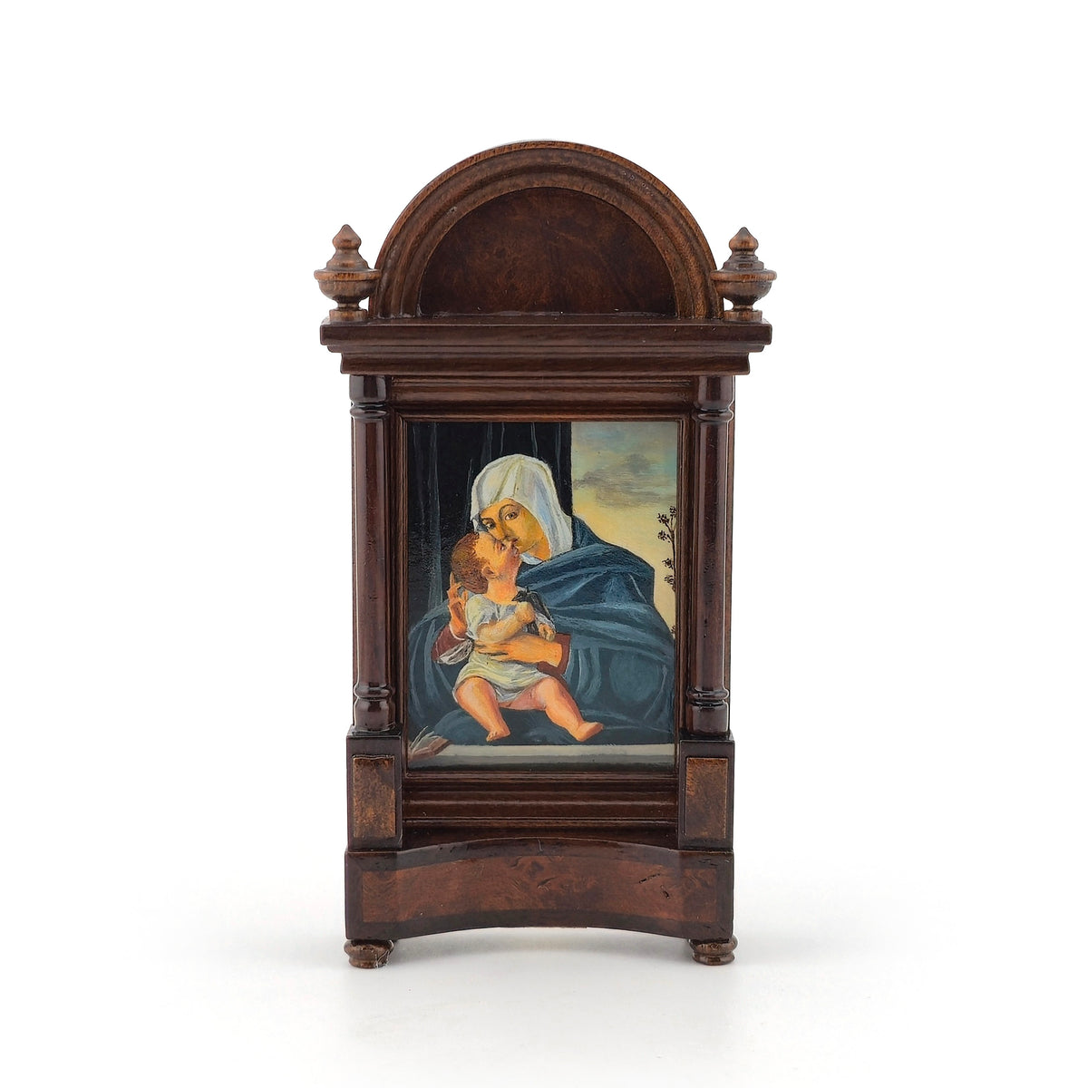 Gilbert Mena Madonna and Child Shrine after Vittore Carpaccio Hand-Carved Wood