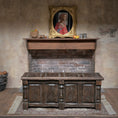 Load image into Gallery viewer, Tudor-Style Four-Panel Wooden Coffer Blanket Chest with Hinged Lid – 1:12 Scale
