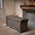 Load image into Gallery viewer, Tudor-Style Four-Panel Wooden Coffer Blanket Chest with Hinged Lid – 1:12 Scale
