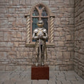 Load image into Gallery viewer, Tudor Knight #1 in Full Metal Armor with Sword & Wood Display Base 1:12 Scale
