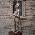 Load image into Gallery viewer, Tudor Knight #1 in Full Metal Armor with Sword & Wood Display Base 1:12 Scale
