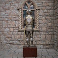 Load image into Gallery viewer, Tudor Knight #1 in Full Metal Armor with Sword & Wood Display Base 1:12 Scale
