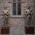 Load image into Gallery viewer, Tudor Knight #1 in Full Metal Armor with Sword & Wood Display Base 1:12 Scale
