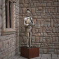 Load image into Gallery viewer, Tudor Knight #2 in Full Metal Armor with Sword & Wood Display Base 1:12 Scale
