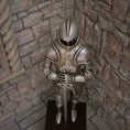 Load image into Gallery viewer, Tudor Knight #2 in Full Metal Armor with Sword & Wood Display Base 1:12 Scale
