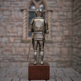 Load image into Gallery viewer, Tudor Knight #2 in Full Metal Armor with Sword & Wood Display Base 1:12 Scale
