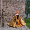 Load image into Gallery viewer, Derdriu Dolls Tudor Lady in Silk & Velvet Gown Porcelain Dollhouse Doll 1:12 Scale
