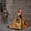 Load image into Gallery viewer, Derdriu Dolls Tudor Lady in Silk & Velvet Gown Porcelain Dollhouse Doll 1:12 Scale
