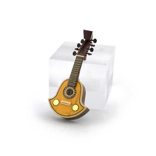 Ken Manning Hand-Carved Bell Cittern Antique-Style Miniature Instrument 1:12 Scale