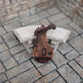 Load image into Gallery viewer, Hand-Carved Dollhouse Celtic Lyre Harp Artisan Signed AEB
