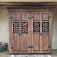Load image into Gallery viewer, JK Roth Medieval Carved Dollhouse Wood Cabinet with Hinged Doors 1:12 Scale
