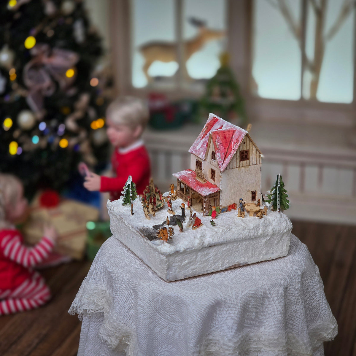 Cozy Volker Arnold Illuminated Micro Miniature Winter House Scene 1:144 Scale