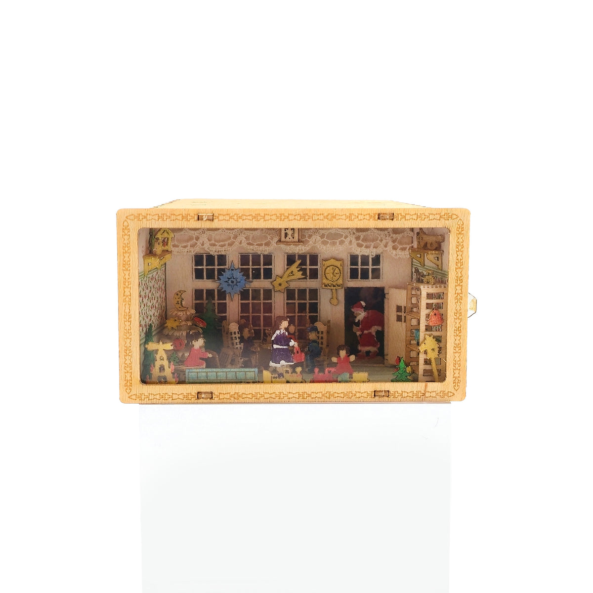 Rare Volker Arnold Illuminated Micro Miniature Christmas Roombox Scene 1:144 Scale