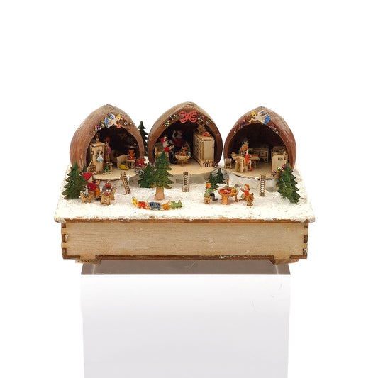 Volker Arnold Illuminated Walnut Shell Christmas Town Workshop Diorama 1:144
