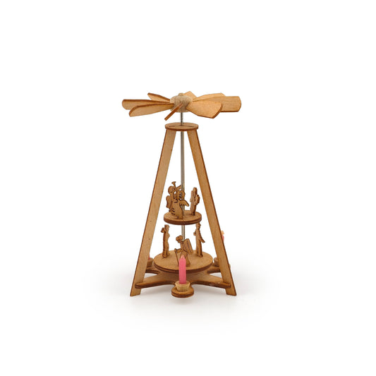 Volker Arnold German Christmas Pyramid with Nativity, Angels & Real Wax Candles