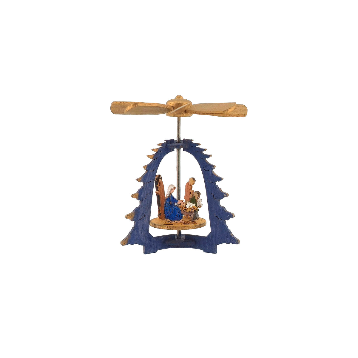 Volker Arnold Micro Miniature Blue Tree Christmas Pyramid with Nativity 1:144 Scale