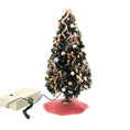Load image into Gallery viewer, Lighted Pink & Pearl Christmas Tree with Bows, Snowflakes & Tree Skirt 1:12 Dollhouse

