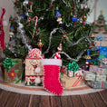 Load image into Gallery viewer, Classic Red Wool Christmas Stocking with Embroidered Angel & Candy Cane Inside
