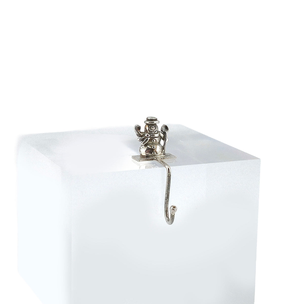 Peter Acquisto Sterling Silver Snowman Stocking Hanger Christmas Decor
