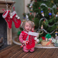 Load image into Gallery viewer, Classic Red Wool Christmas Stocking with Hand Embroidered Candy Cane
