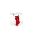 Load image into Gallery viewer, Classic Red Wool Christmas Stocking with Hand Embroidered Gold Snowflake
