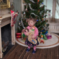 Load image into Gallery viewer, Natalia Frank Petit Point Embroidery Christmas Stocking with Sculpted Elf & Candy Canes
