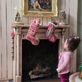 Load image into Gallery viewer, Natalia Frank Hand-Stitched Petit Point Christmas Stocking with Retro Elf & Candy Cane
