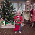 Load image into Gallery viewer, Artisan Hand-Stitched Wool Christmas Stocking Filled with Teddy Bear & Holiday Treats
