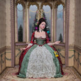 Load image into Gallery viewer, Gale Elena Bantock HOLIDAY 18th-Century Lady Doll in Red Brocade & Sage Silk Gown
