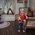 Load image into Gallery viewer, Svetlana Blassing Christmas Blonde Little Boy Doll in Reindeer Sweater
