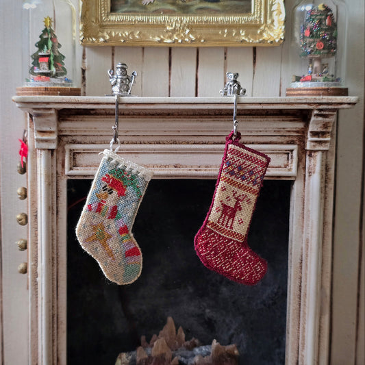Natalia Frank Snowman Pictorial Petit Point Christmas Stocking with Fringe Cuff