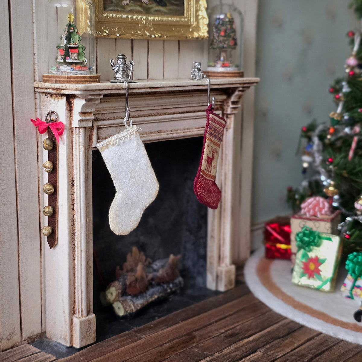 Natalia Frank Snowman Pictorial Petit Point Christmas Stocking with Fringe Cuff