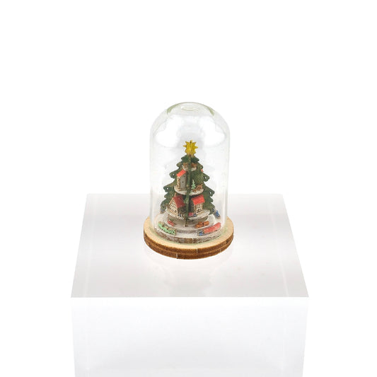Arnold Volker “Village on a Christmas Tree” Micro German Village Under Glass Cloche