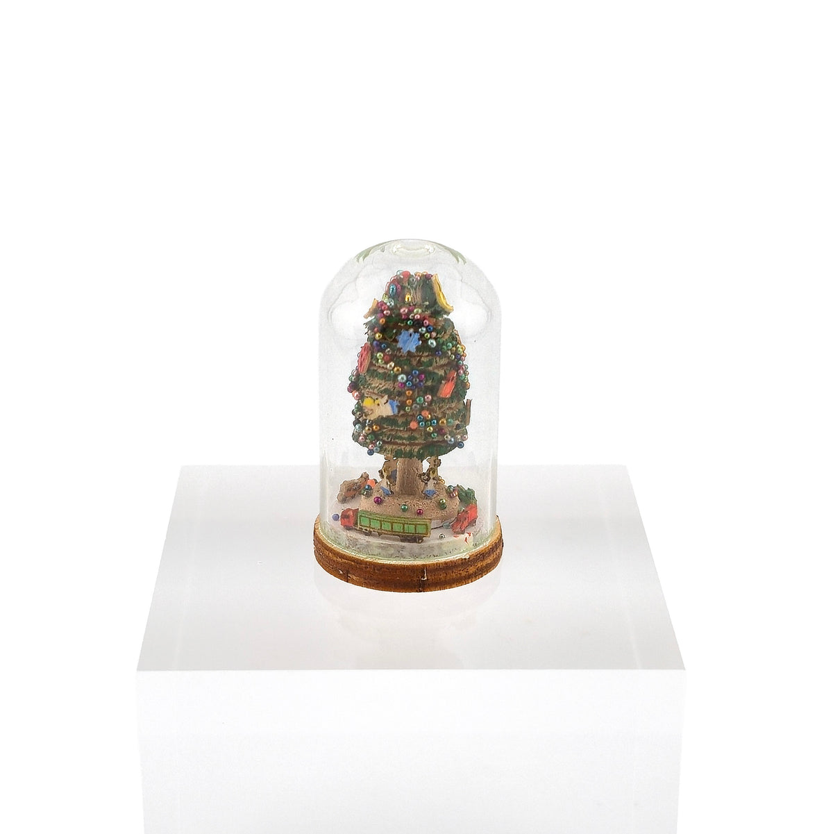 Arnold Volker Christmas Tree Under Glass Cloche Micro-Miniature Decor