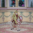 Load image into Gallery viewer, Marie-Pierre Gratias MP Creations Christmas Teddy Bear Riding White Carousel Horse
