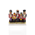 Load image into Gallery viewer, Vintage Artisan Nutcracker Wall Shelf Display with Five Hand-Painted Figures

