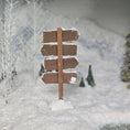 Load image into Gallery viewer, Dollhouse Miniature Snowy Christmas Signpost North Pole Santa’s Workshop Elf Village Candy Cane Lane
