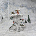 Load image into Gallery viewer, Miniature Sharon Secord Porcelain Christmas Mouse Diorama Tree Burrow Winter Scene
