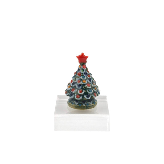 Polish Miniature Porcelain Christmas Tree Hand-Painted Artisan Holiday Decor