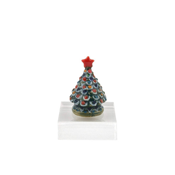 Polish Miniature Porcelain Christmas Tree Hand-Painted Artisan Holiday Decor
