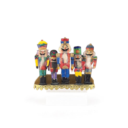 Vintage Miniature German Nutcracker Wall Shelf Hand-Painted Christmas Display