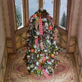 Load image into Gallery viewer, OOAK Lighted Woodland Christmas Tree with Owls, Bird Nests, Fruit & Gingham Ribbon
