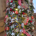 Load image into Gallery viewer, OOAK Lighted Woodland Christmas Tree with Owls, Bird Nests, Fruit & Gingham Ribbon
