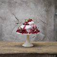 Load image into Gallery viewer, Gosia Suchodolska Miniature Berry Pavlova Dessert on White Pedestal Stand
