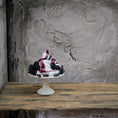 Load image into Gallery viewer, Gosia Suchodolska Miniature Blackberry & Blueberry Pavlova on White Porcelain Stand

