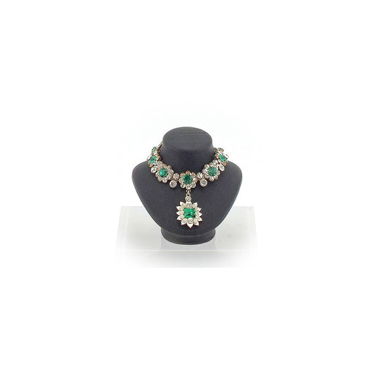 Sun Lemmens Emerald & Crystal Royal Necklace on Display Bust Netherlands