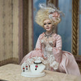 Load image into Gallery viewer, Sun Lemmens Wearable Gothic Heart Choker & Earring Set on Display Stand for Doll
