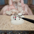 Load image into Gallery viewer, Sun Lemmens Wearable Gothic Heart Choker & Earring Set on Display Stand for Doll
