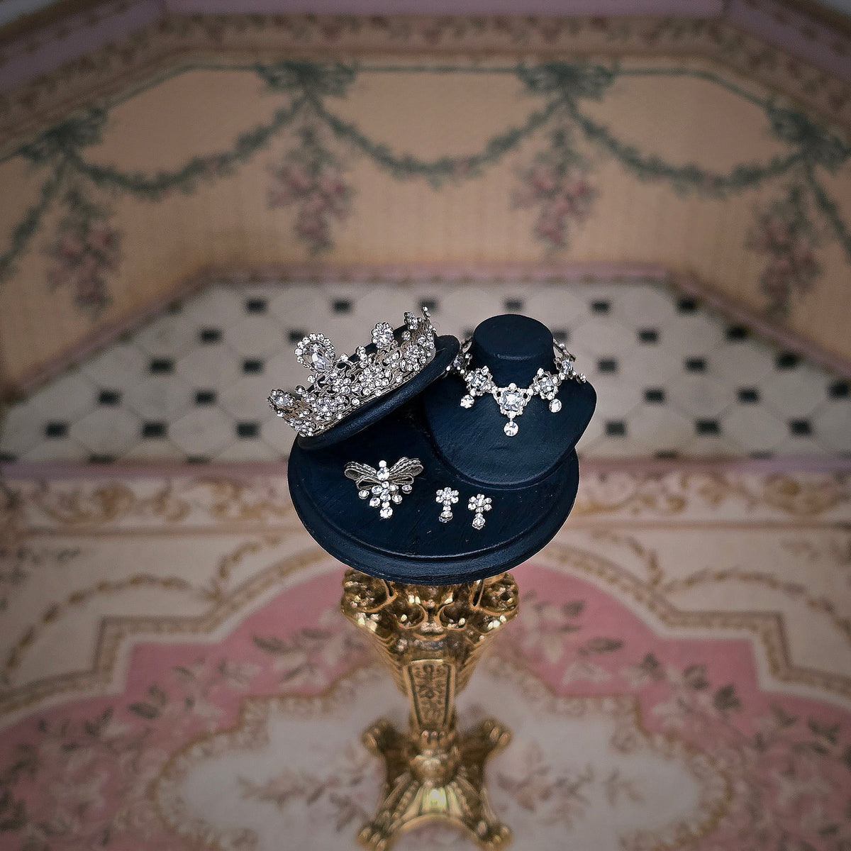 RESERVED FOR MADAME Y Sun Lemmens Luxembourg Empire Tiara & Diamond Parure Set Wearable by Dolls